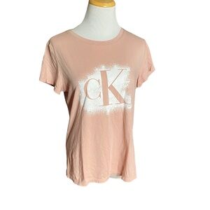 Calvin Klein Size Large L Pink Tee shirt lot5609